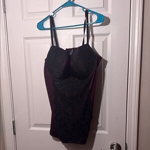 Torrid Black and Purple Lace Chemise